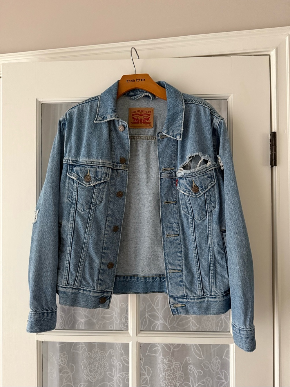 Levi's Light Blue Distressed Denim Jacket